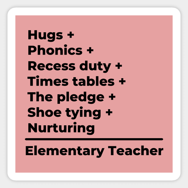 Elementary Teacher Equation - black text Sticker by PerlerTricks